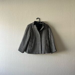 Black and White Houndstooth Women's Jacket